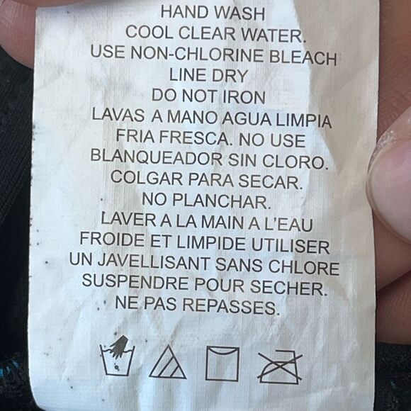 NWT Swim Solutions | Blue Black Tummy Control Draped High Neck Swimsuit 8 - Picture 10 of 10